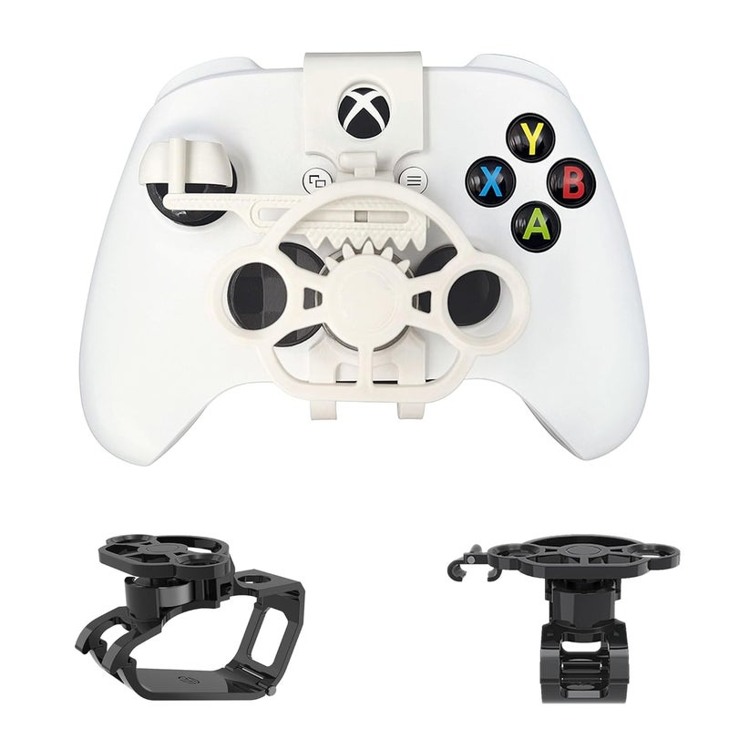 TXW Mini Steering Wheel for X-box One/X-box Series X|S Game Controller,Racing Games Controller Steering Wheel Attachment Accessory for X-box Game Controller (White) - Image 1